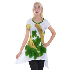  St  Patricks Day  Short Sleeve Side Drop Tunic by Valentinaart