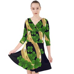  St  Patricks Day  Quarter Sleeve Front Wrap Dress	 by Valentinaart