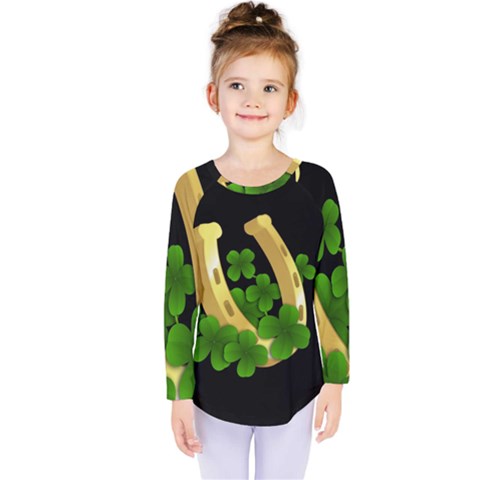  St  Patricks Day  Kids  Long Sleeve Tee by Valentinaart