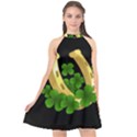  St. Patricks day  Halter Neckline Chiffon Dress  View1