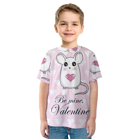 Cute Mouse - Valentines Day Kids  Sport Mesh Tee by Valentinaart