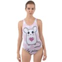 Cute mouse - Valentines day Cut-Out Back One Piece Swimsuit View1