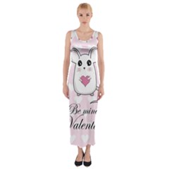 Cute Mouse - Valentines Day Fitted Maxi Dress by Valentinaart