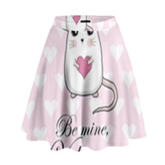 Cute Mouse - Valentines Day High Waist Skirt by Valentinaart