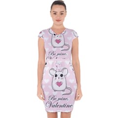 Cute Mouse - Valentines Day Capsleeve Drawstring Dress  by Valentinaart