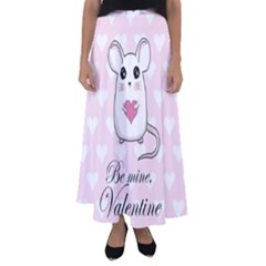 Cute Mouse - Valentines Day Flared Maxi Skirt by Valentinaart