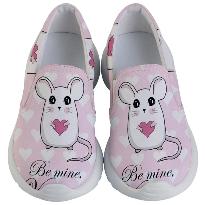 Cute mouse - Valentines day Kid s Lightweight Slip Ons