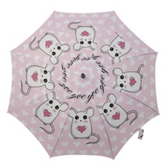 Cute Mouse - Valentines Day Hook Handle Umbrellas (large) by Valentinaart