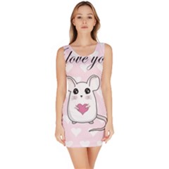 Cute Mouse - Valentines Day Bodycon Dress by Valentinaart