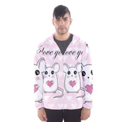 Cute Mouse - Valentines Day Hooded Wind Breaker (men) by Valentinaart