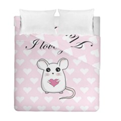 Cute Mouse - Valentines Day Duvet Cover Double Side (full/ Double Size) by Valentinaart