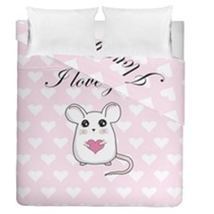 Cute Mouse - Valentines Day Duvet Cover Double Side (queen Size) by Valentinaart