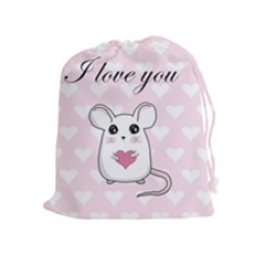 Cute Mouse - Valentines Day Drawstring Pouches (extra Large) by Valentinaart