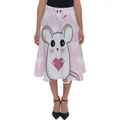 Cute Mouse - Valentines Day Perfect Length Midi Skirt by Valentinaart