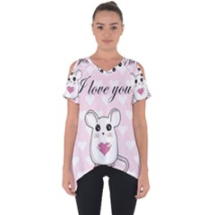 Cute Mouse - Valentines Day Cut Out Side Drop Tee by Valentinaart