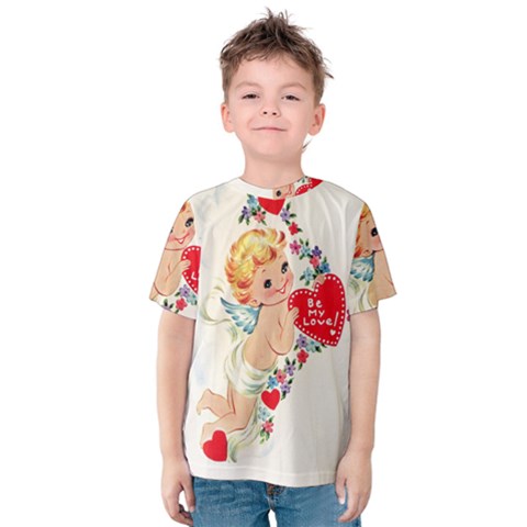 Cupid - Vintage Kids  Cotton Tee by Valentinaart