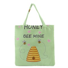 Bee Mine Valentines Day Grocery Tote Bag by Valentinaart