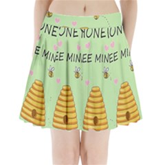 Bee Mine Valentines Day Pleated Mini Skirt by Valentinaart