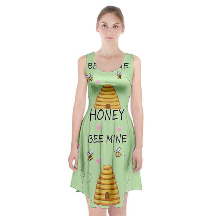 Bee mine Valentines day Racerback Midi Dress