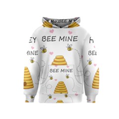 Bee Mine Valentines Day Kids  Pullover Hoodie by Valentinaart