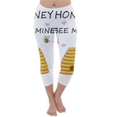 Bee Mine Valentines Day Capri Winter Leggings 