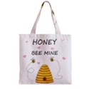 Bee mine Valentines day Zipper Grocery Tote Bag View1