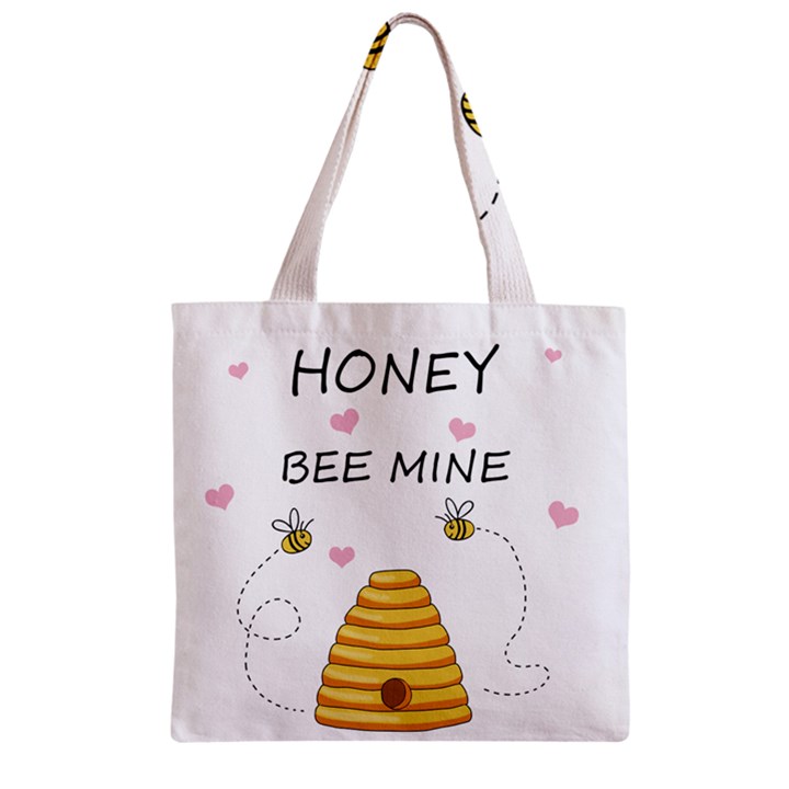 Bee mine Valentines day Zipper Grocery Tote Bag