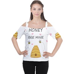 Bee Mine Valentines Day Cutout Shoulder Tee