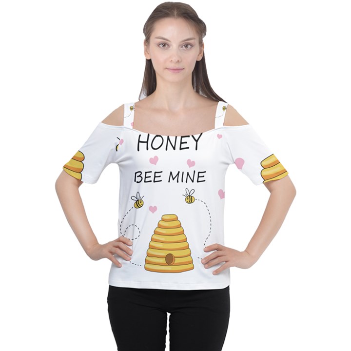 Bee mine Valentines day Cutout Shoulder Tee