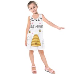 Bee Mine Valentines Day Kids  Sleeveless Dress by Valentinaart