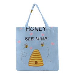 Bee Mine Valentines Day Grocery Tote Bag by Valentinaart