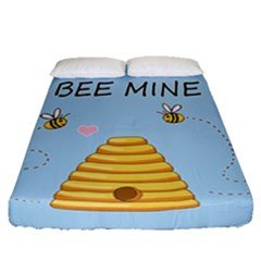 Bee Mine Valentines Day Fitted Sheet (queen Size) by Valentinaart