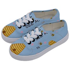 Bee Mine Valentines Day Kids  Classic Low Top Sneakers by Valentinaart