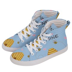 Bee Mine Valentines Day Men s Hi-top Skate Sneakers by Valentinaart