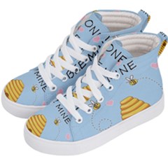 Bee Mine Valentines Day Kid s Hi-top Skate Sneakers by Valentinaart