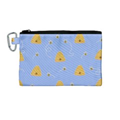 Bee Pattern Canvas Cosmetic Bag (medium) by Valentinaart