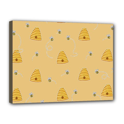 Bee Pattern Canvas 16  X 12  by Valentinaart