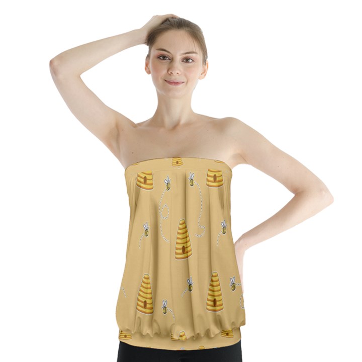 Bee pattern Strapless Top