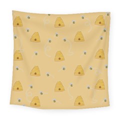 Bee Pattern Square Tapestry (large) by Valentinaart