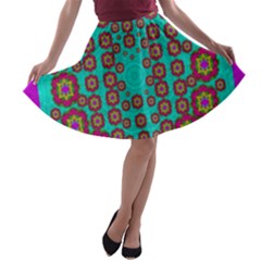 The Worlds Most Beautiful Flower Shower On The Sky A-line Skater Skirt by pepitasart