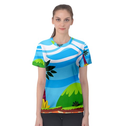 Landscape Background Nature Sky Women s Sport Mesh Tee by Nexatart