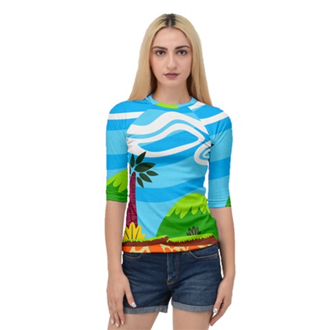 Landscape Background Nature Sky Quarter Sleeve Raglan Tee by Nexatart