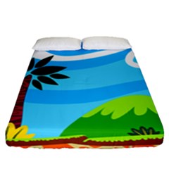 Landscape Background Nature Sky Fitted Sheet (queen Size) by Nexatart