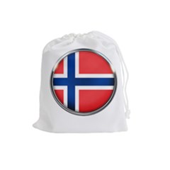 Norway Country Nation Blue Symbol Drawstring Pouches (large)  by Nexatart