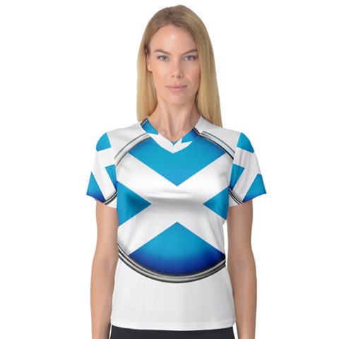 Scotland Nation Country Nationality V-neck Sport Mesh Tee by Nexatart