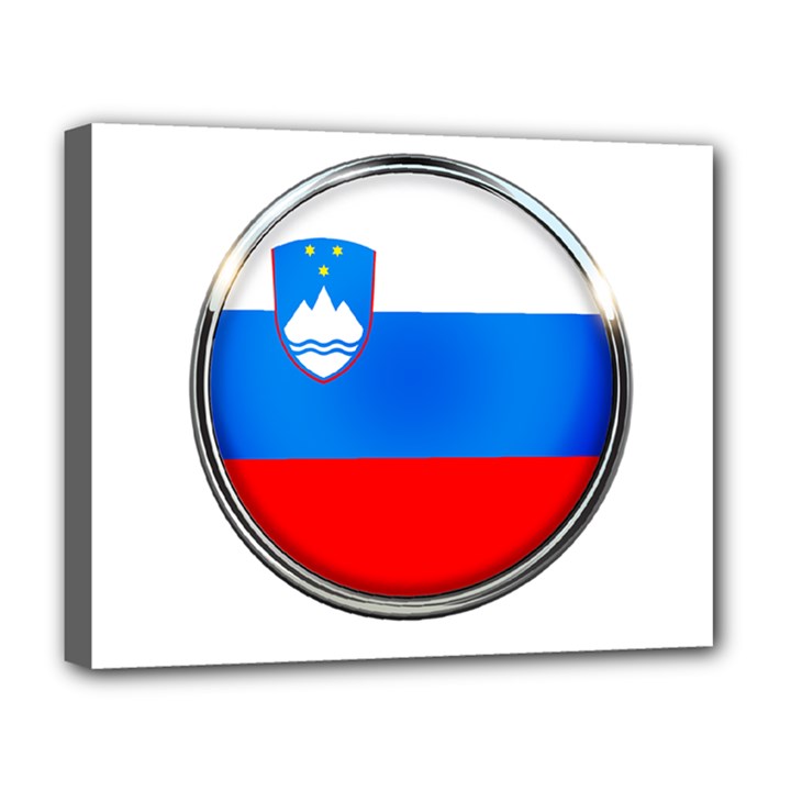 Slovenia Flag Mountains Country Deluxe Canvas 20  x 16  