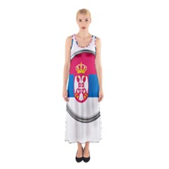 Serbia Flag Icon Europe National Sleeveless Maxi Dress by Nexatart