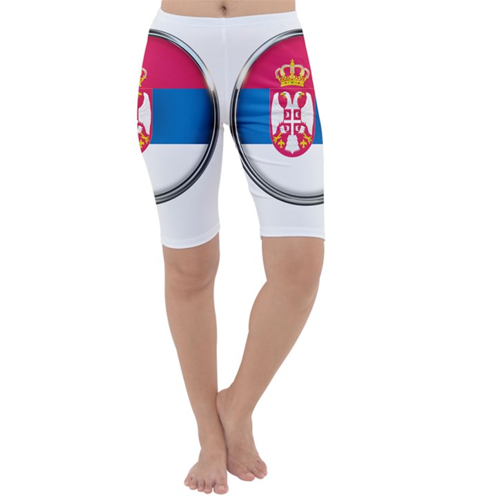 Serbia Flag Icon Europe National Cropped Leggings 