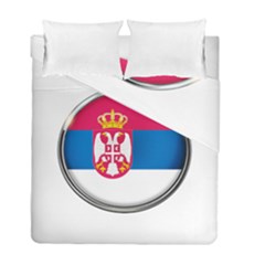 Serbia Flag Icon Europe National Duvet Cover Double Side (full/ Double Size) by Nexatart