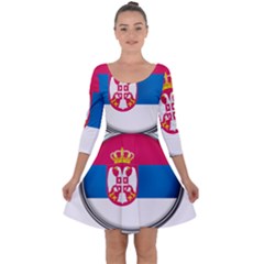 Serbia Flag Icon Europe National Quarter Sleeve Skater Dress by Nexatart